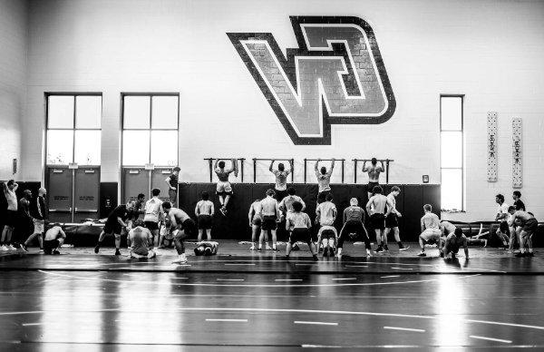 The wrestling team had its first practice of the season in the new Harris Family Athletic Complex September 5.